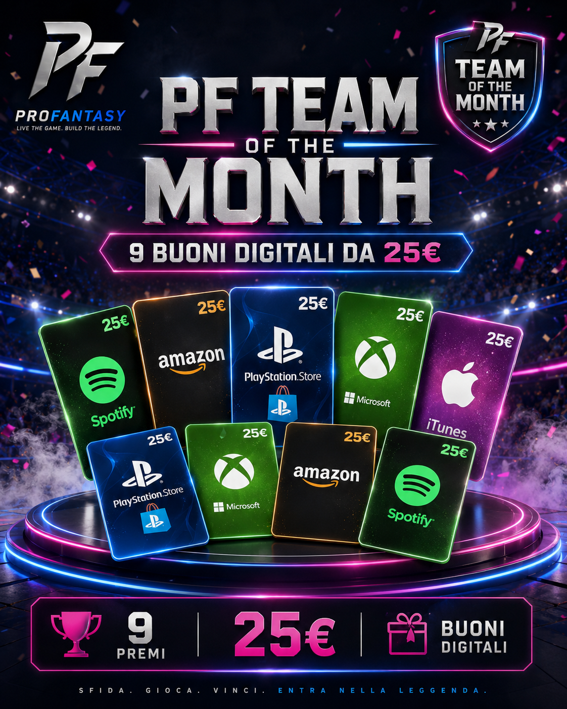 PF Team of the Month, buoni digitali da 25 euro